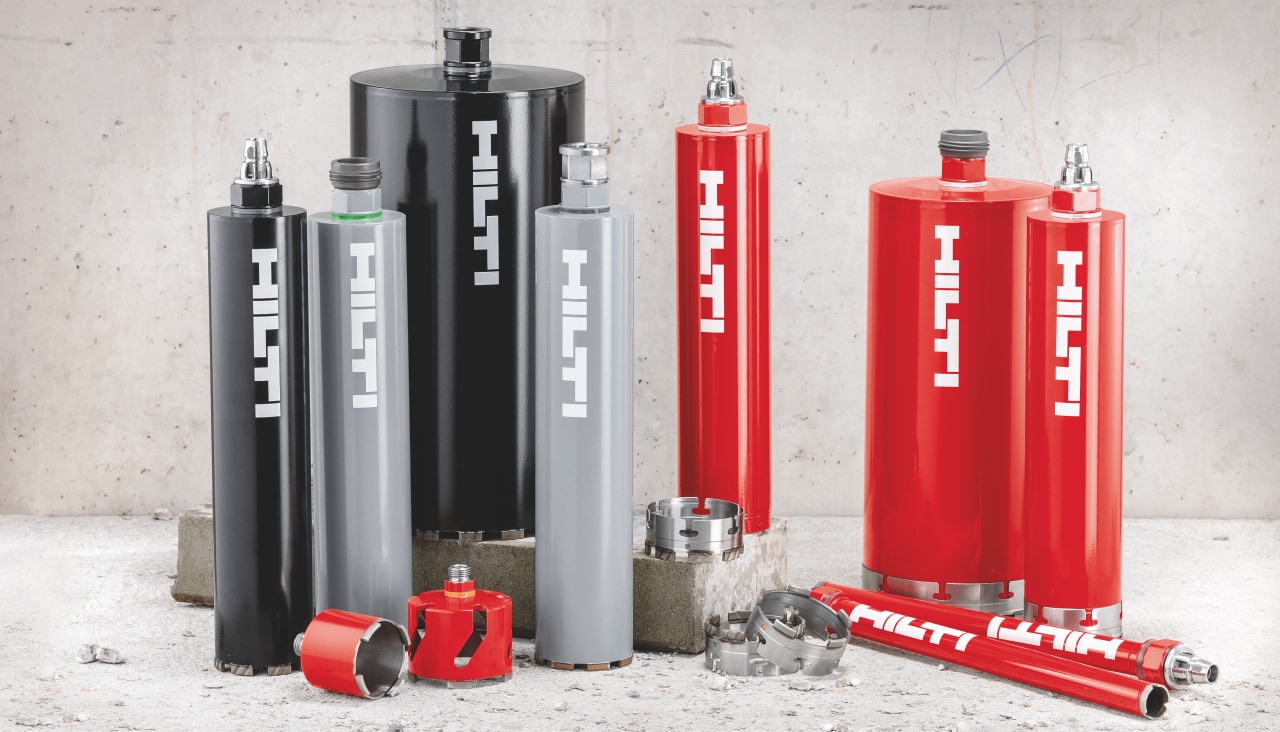 Hilti diamond drilling core bits are availabe in three performance levels