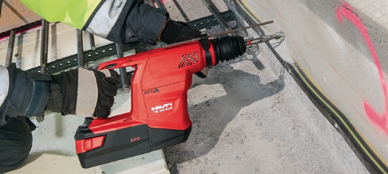 TE 30-A36 Cordless rotary hammer Powerful SDS Plus (TE-C) cordless rotary hammer for heavy-duty concrete drilling and corrective chiselling Applications 1