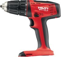 SFC 22-A Cordless drill driver Compact cordless 22V drill driver operated by Li-ion battery with 13 mm keyless chuck for light- and medium-duty applications