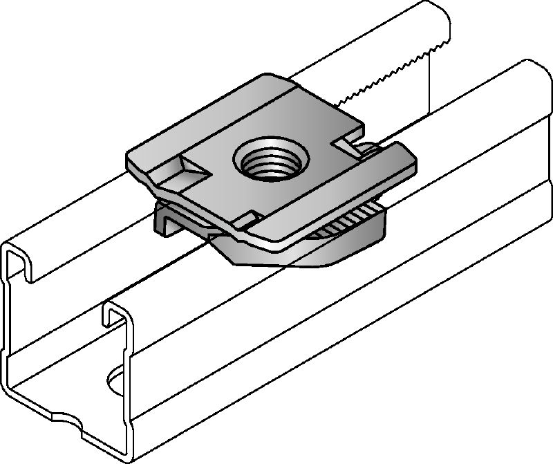 Image 4 of 8: MQA-S Pipe clamp saddle Galvanised pipe clamp saddle for connecting threaded components to MQ/HS channels