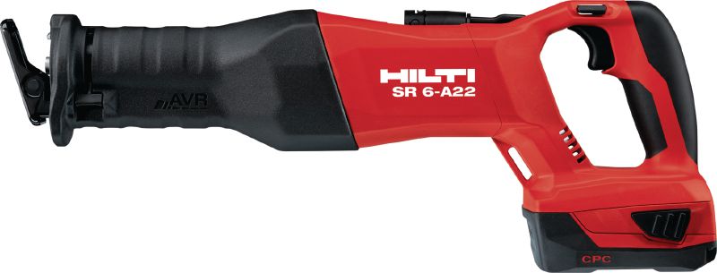 SR 6-A22 Reciprocating saw Cordless 22V reciprocating saw engineered for heavy-duty demolition and cutting to length with minimal vibration and advanced ergonomics