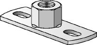 MGL 2 Galvanised light-duty base plate to fasten metric threaded rods with two anchor points