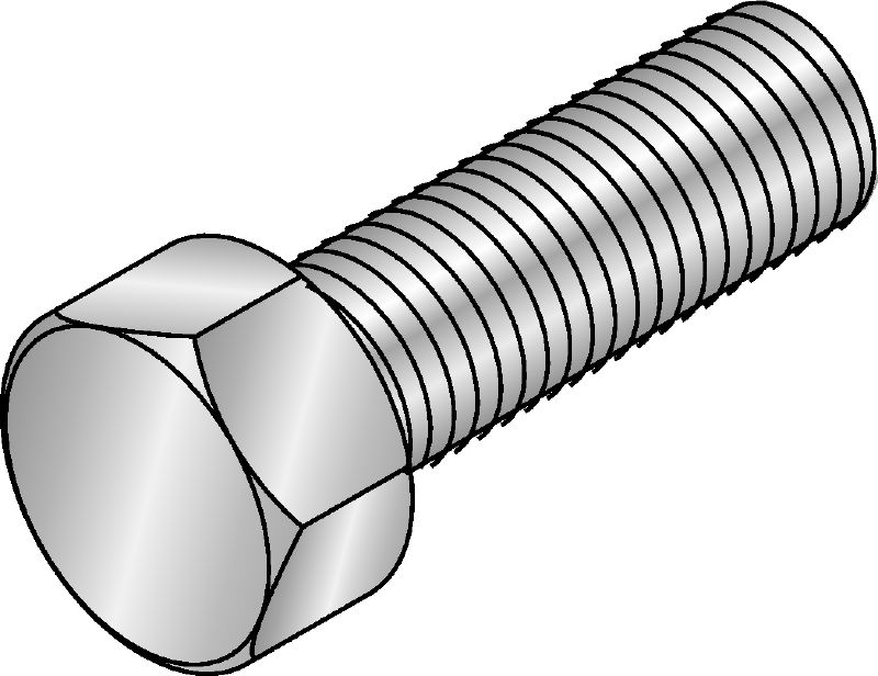  Hot-dip galvanised (HDG) hexagon screw corresponding to DIN 933