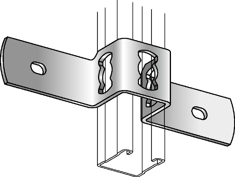 MQB Clamp (strut to concrete) Galvanised clamp for cross-connection of one MQ strut channel to concrete