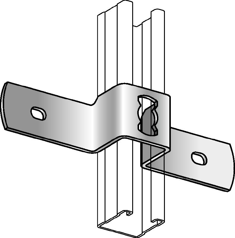 MQB Clamp (strut to concrete) Galvanised clamp for cross-connection of one MQ strut channel to concrete