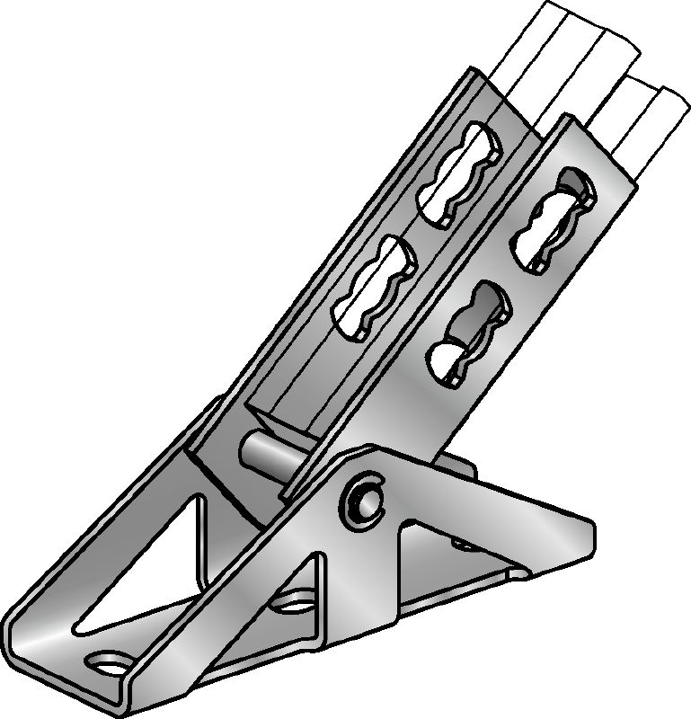 MQP Swivel base Galvanized pivoting base for fastening strut channels to concrete