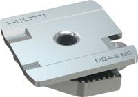 Slide 1 of 8 (selected): MQA-S Pipe clamp saddle Galvanised pipe clamp saddle for connecting threaded components to MQ/HS channels